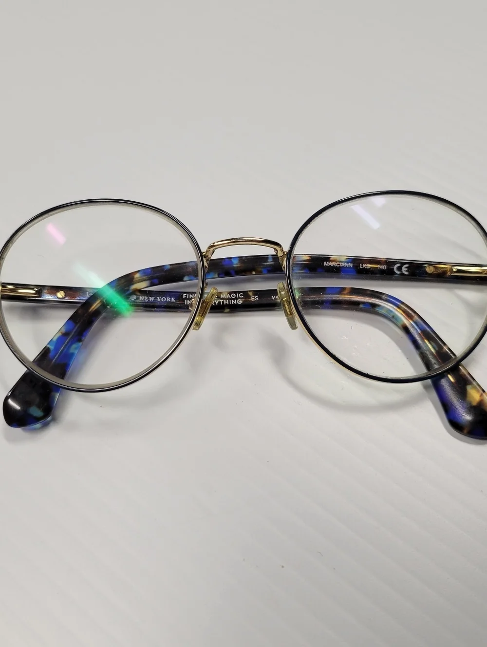 Kate Spade Marciann Eyeglasses Blue Gold Frames